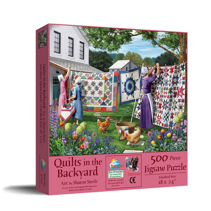 0653 Quilts in the Backyard 500 pc Puzzle