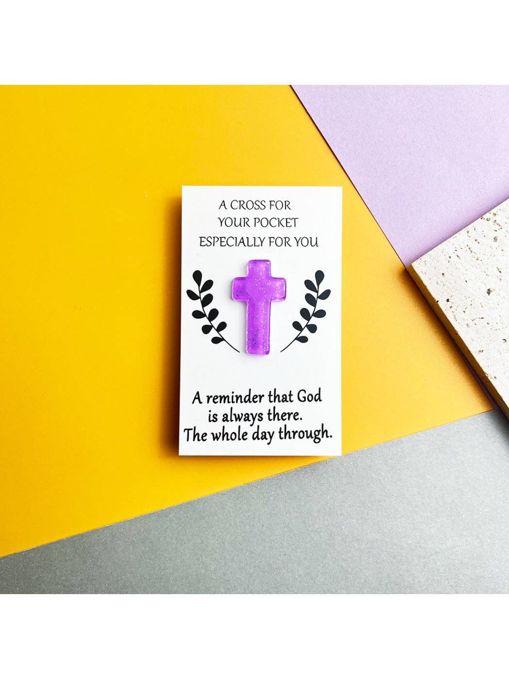 Taphug - Pocket Hug Glitter Cross - Simple Life Amish Store