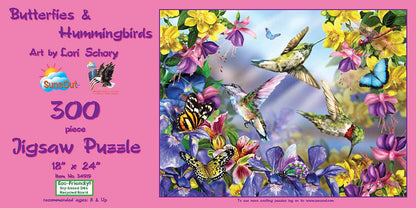0569 Butterflies & Hummingbirds 300 pc Puzzle - Simple Life Amish Store