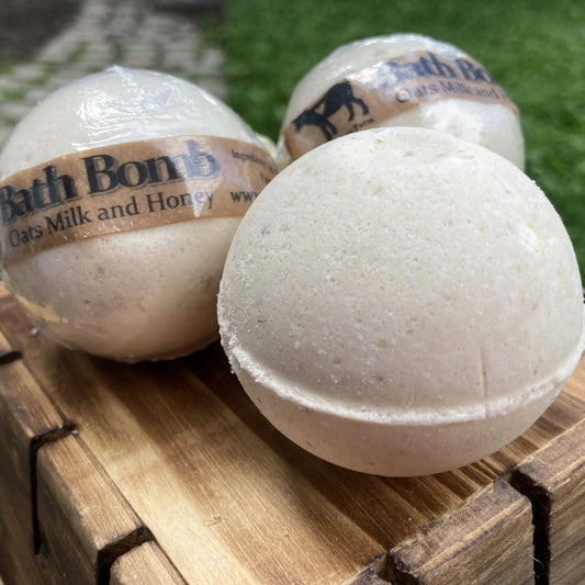 Goat Milk Bath Bomb - Oat Milk and Honey: Clear Packaging No Label