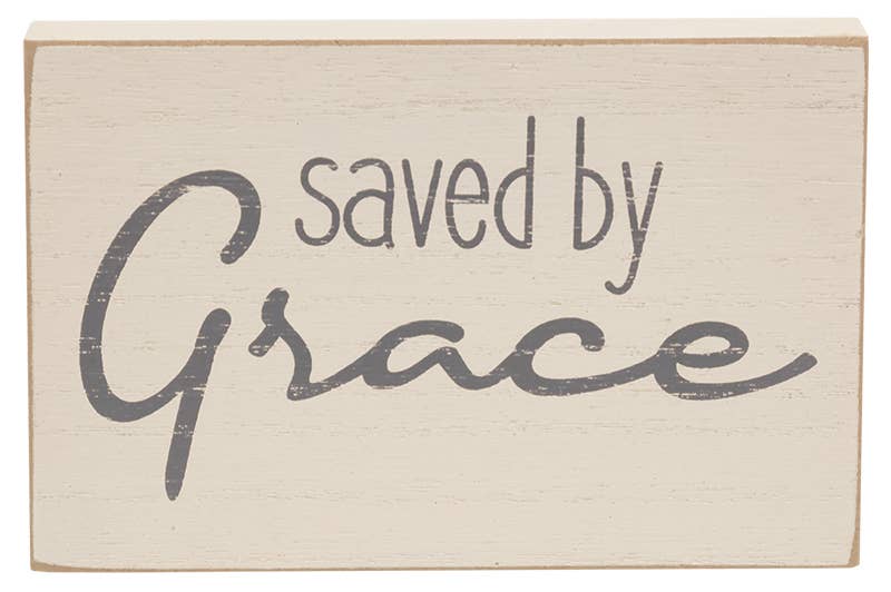 Saved By Grace Decorative Tabletop Blocks, 4 Designs