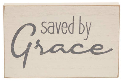 Saved By Grace Decorative Tabletop Blocks, 4 Designs
