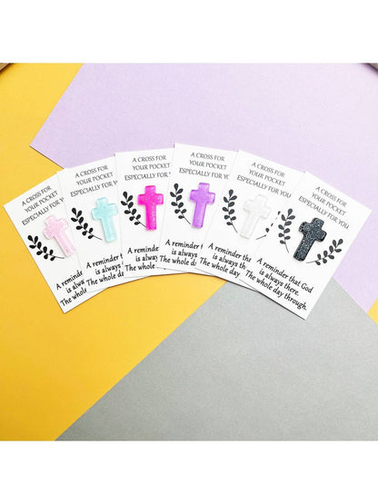 Taphug - Pocket Hug Glitter Cross - Simple Life Amish Store