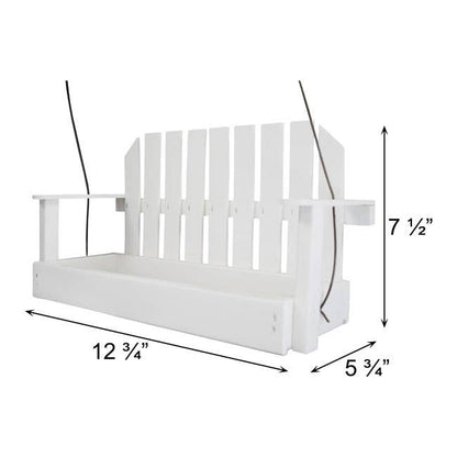 Amish Made Recycled Plastic Swing Bird Seed Feeder, White