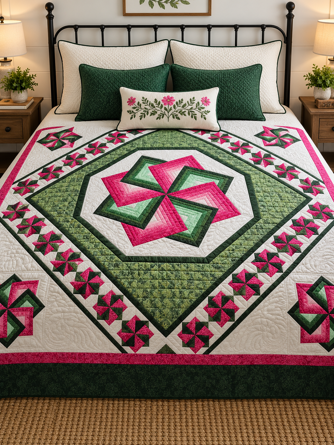 Quilt-Amish Handmade-Spinning Star