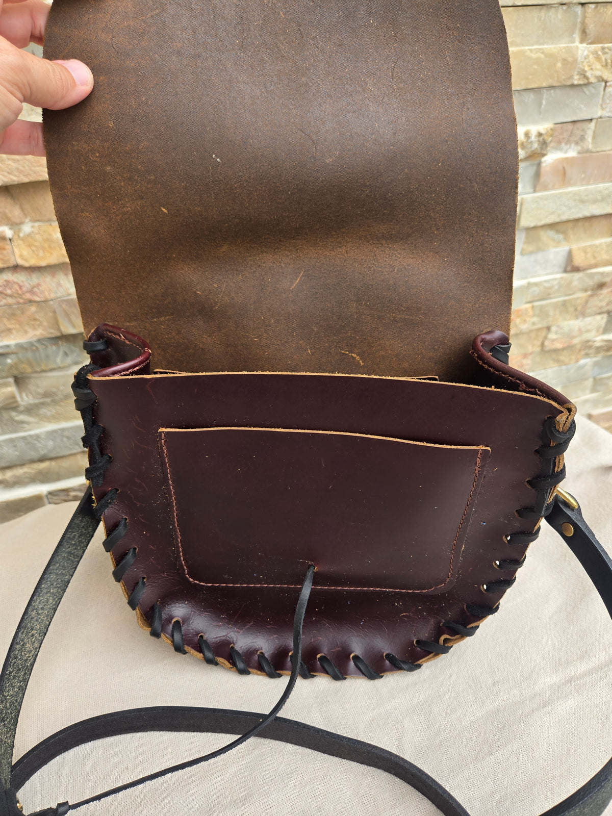 Amish Made Leather Crossbody Purse