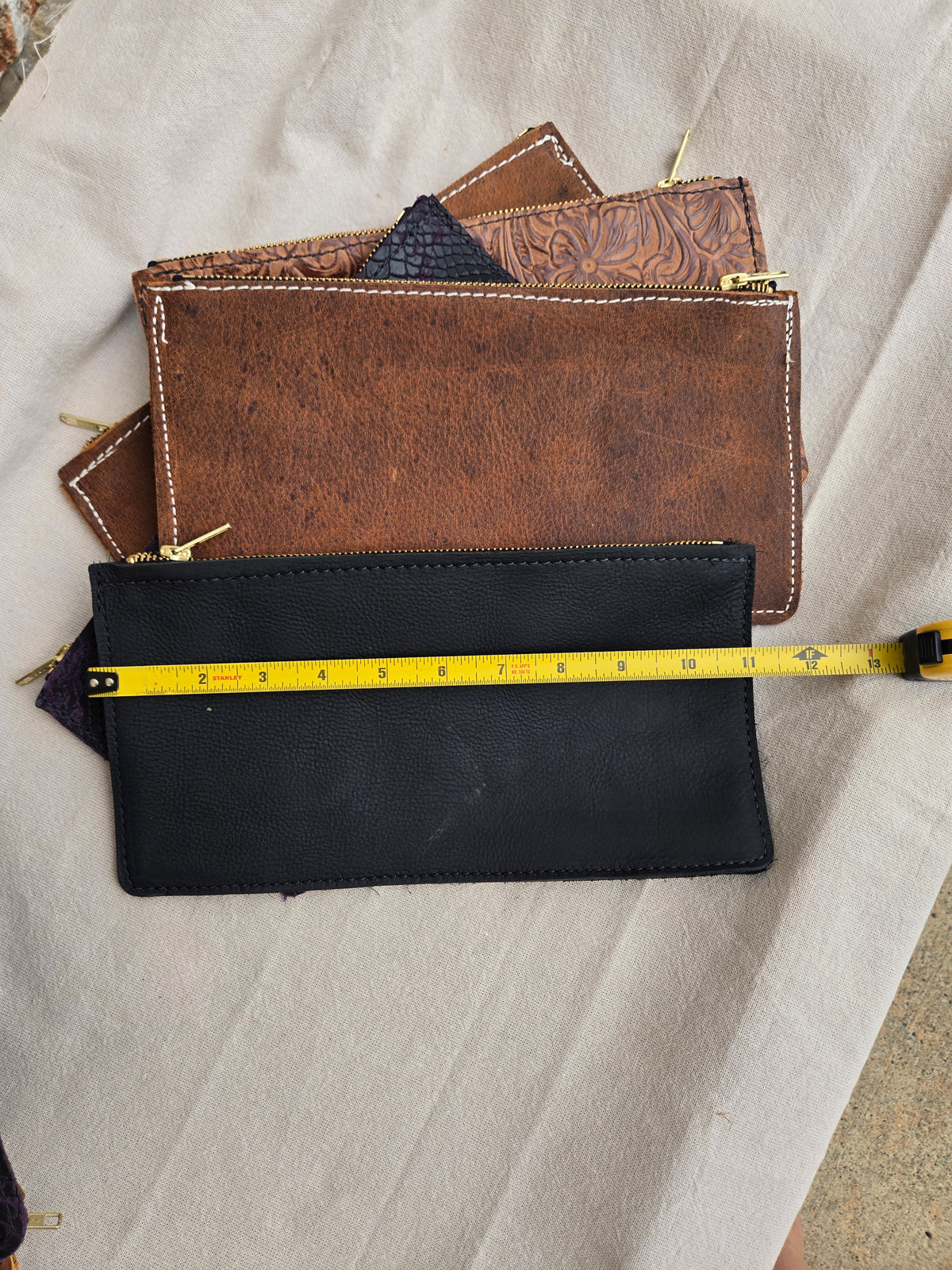 Amish  Made Leather Zipper Pouch - Simple Life Amish Store