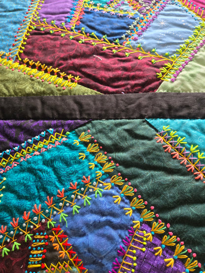 Quilt-Amish Handmade-Crazy Patch
