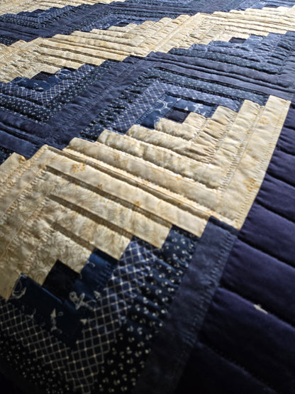 Quilt-Amish Handmade-Log Cabin