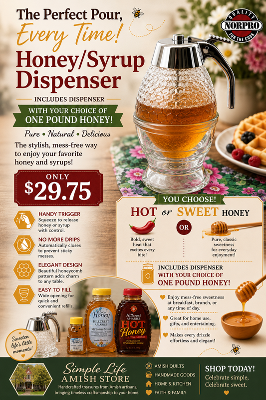 Combo...honey/syrup dispenser with Honey - Simple Life Amish Store