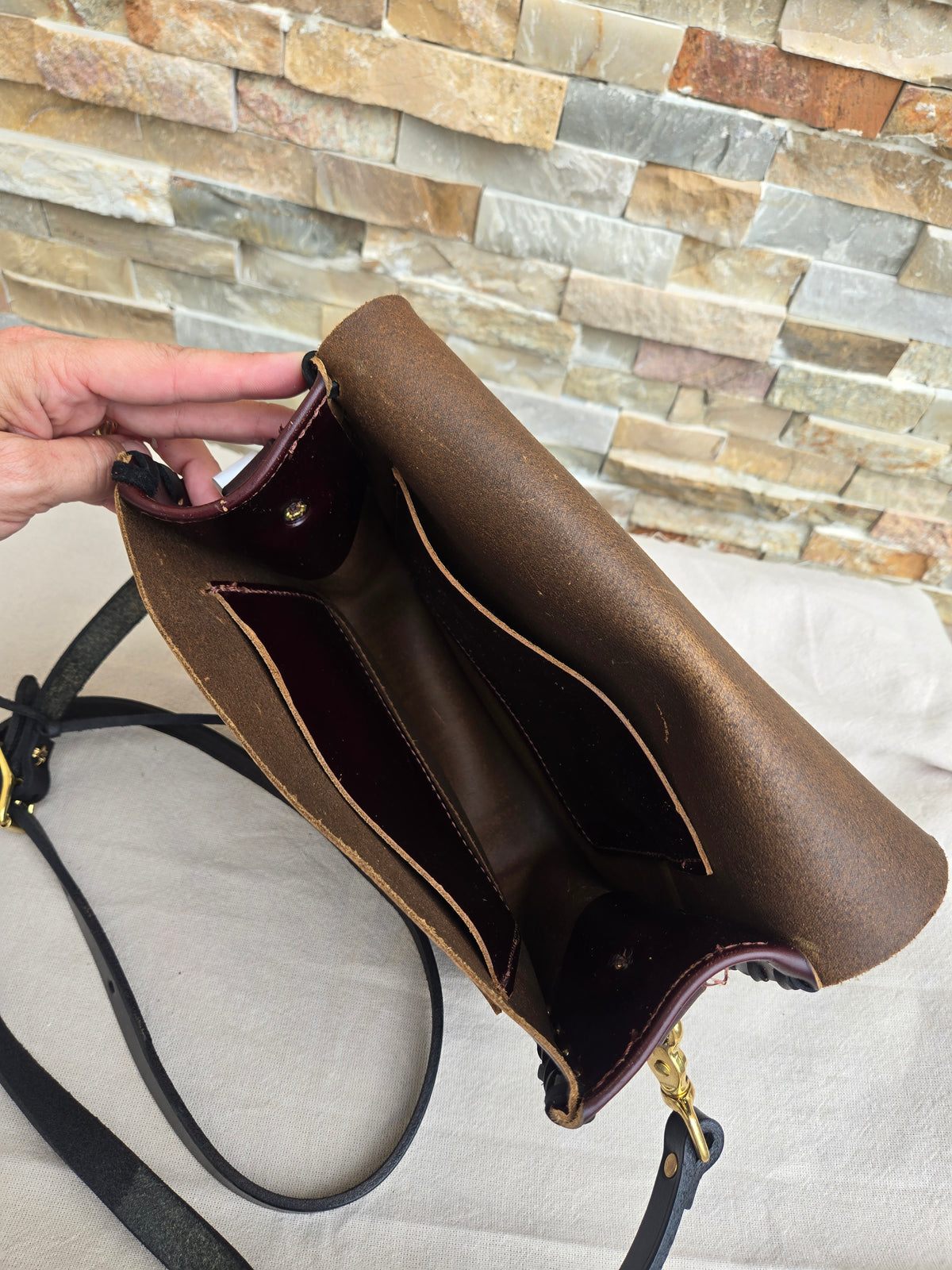 Amish Made Leather Crossbody Purse
