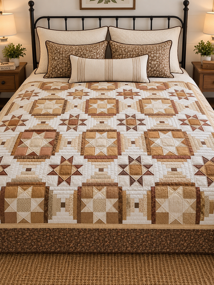 Quilt-Amish Handmade-Log Cabin Star