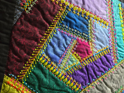 Quilt-Amish Handmade-Crazy Patch