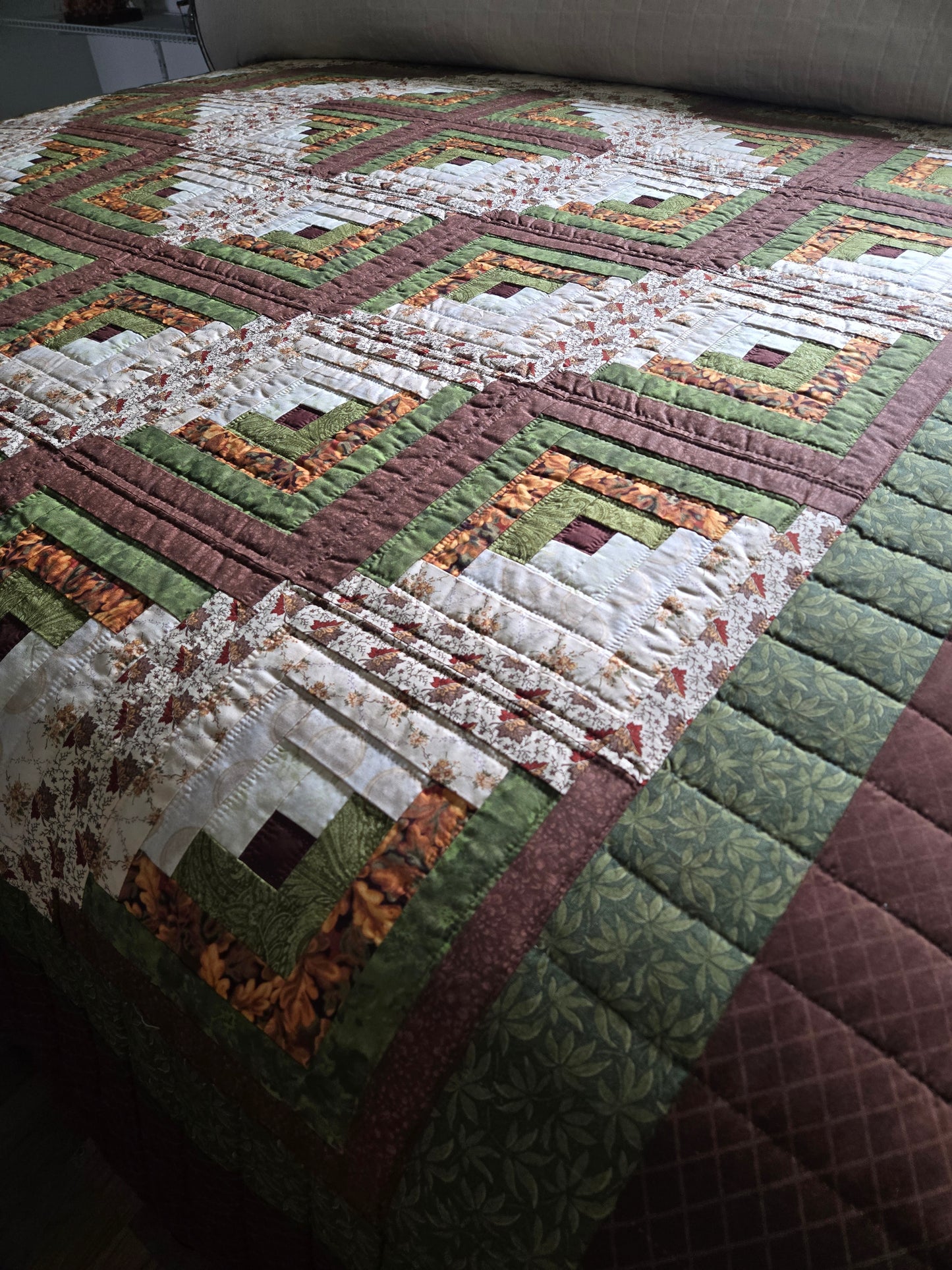 Quilt-Amish Handmade-Log Cabin