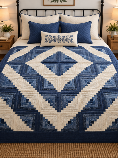 Quilt-Amish Handmade-Log Cabin