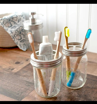 Toothbrush Holder-Madon Jar Lifestyle-regular mouth - Simple Life Amish Store