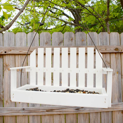 Amish Made Recycled Plastic Swing Bird Seed Feeder, White
